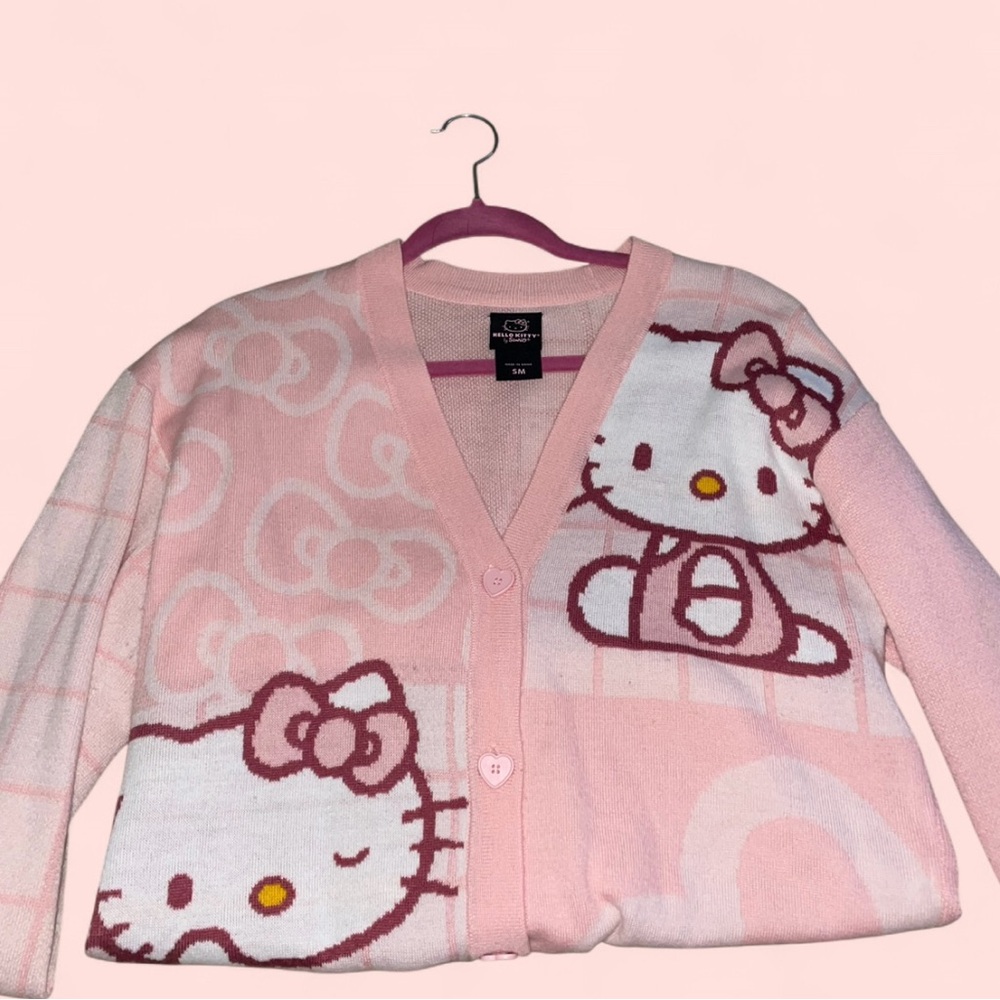Hello Kitty Soft Pink Knit Cardigan